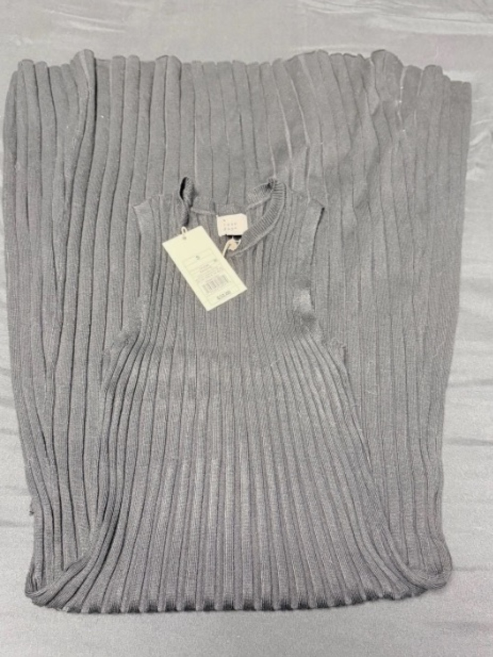 a new day Grey Ribbed Sleeveless Sweater Top